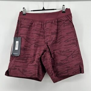 Public Rec Flex Short Mens 28 x 7.5" Maroon Hybrid Athletic Swim  NWT